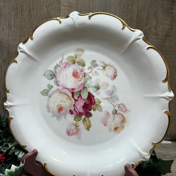 VTG Bavaria Schumann Arzberg Germany Plate Platter 12'' Antique Rose - Picture 9 of 11